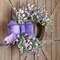 18 Inch Summer Forsythia & Lavender Wildflower Wreath for Front Door – Rustic Farmhouse Artificial Flower Wreath with Burlap Bow for Indoor and Outdoor Home Decor